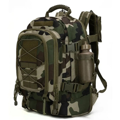 Sac à dos tactique MOLLE 60 L en nylon – variante Camouflage forêt