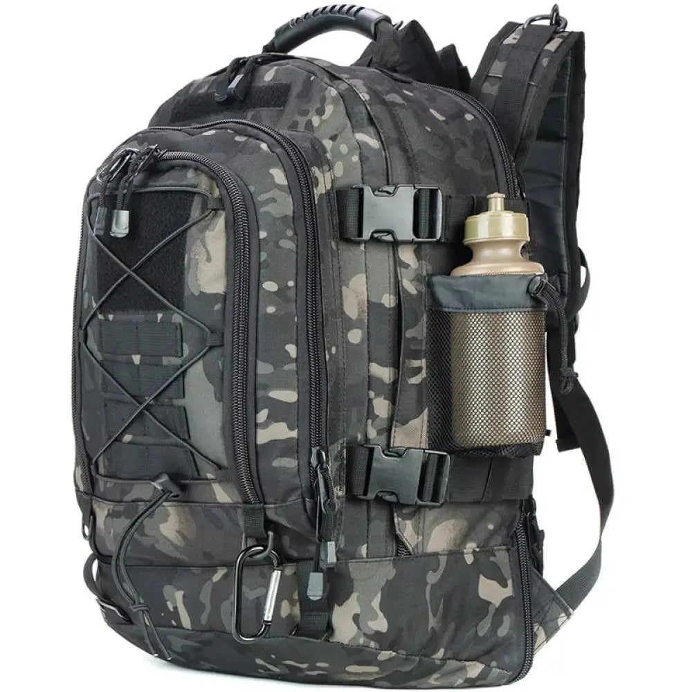 Sac à dos tactique MOLLE 60 L en nylon – variante Noir et motif CP