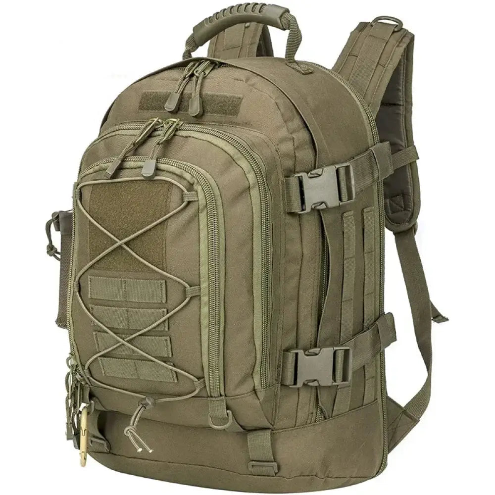 Sac à dos tactique MOLLE 60 L en nylon – variante Vert militaire