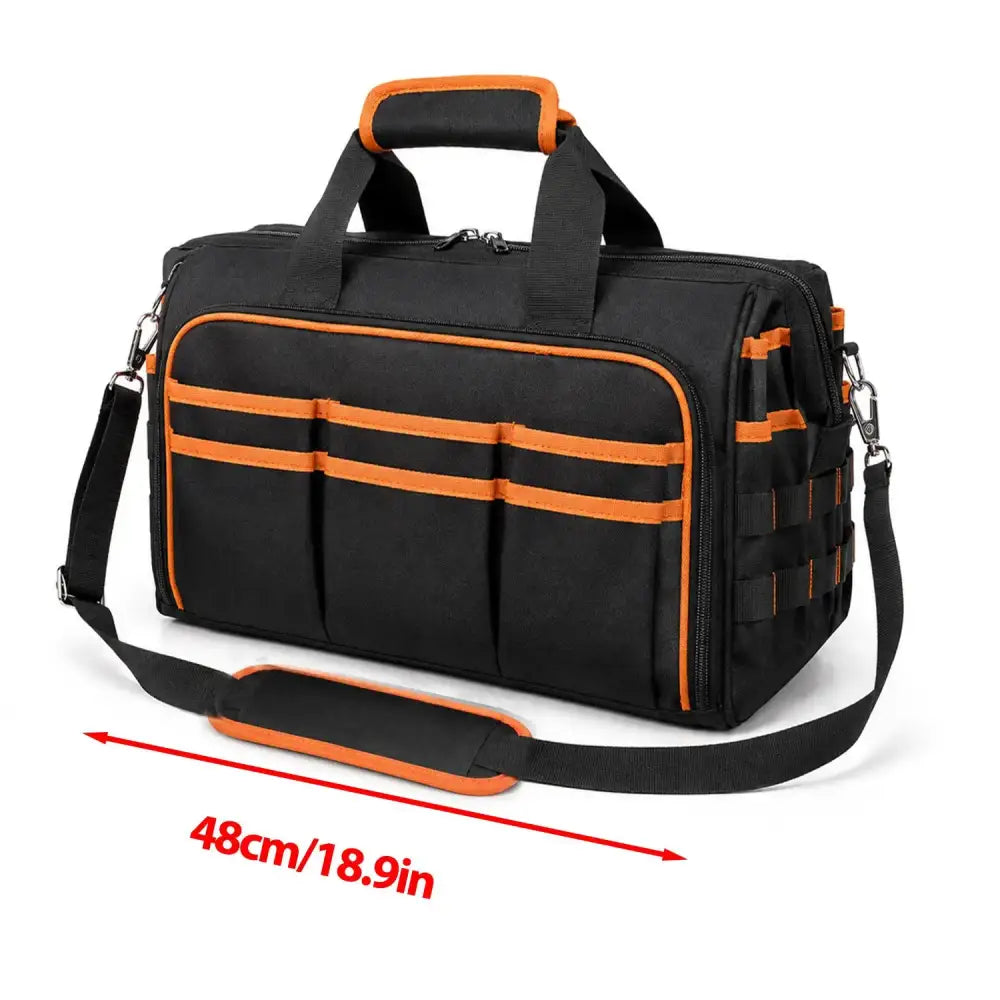 Sac à outils en tissu Oxford avec bandoulière – noir – Noir