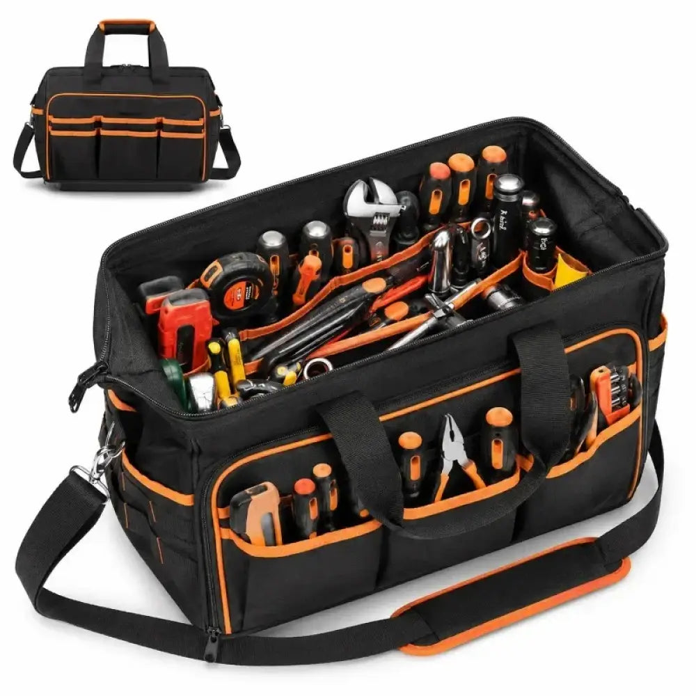 Sac à outils en tissu Oxford avec bandoulière – noir – détail 4
