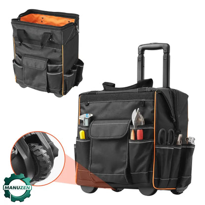 Sac À Outils Roulant 110 Lbs Avec 25 Poches Et Poignée Télescopique