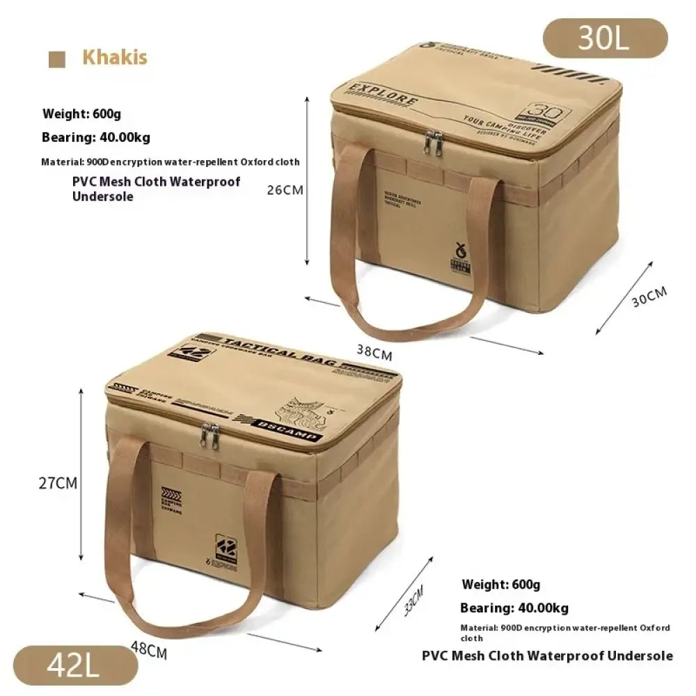 Sac de rangement camping pliable – 30 ou 42 L - 42 L – kaki / France - sac rangement camping pliable