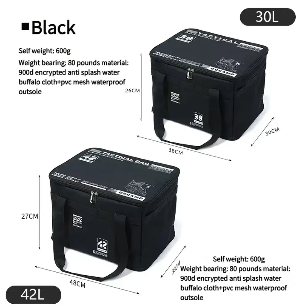 Sac de rangement camping pliable – 30 ou 42 L - 42 L – noir / France - sac rangement camping pliable