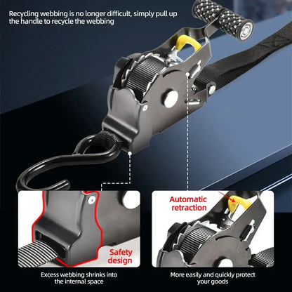 Sangle d’arrimage à cliquet rétractable – unité ou lot de 2 - Sangle arrimage cliquet rétractable