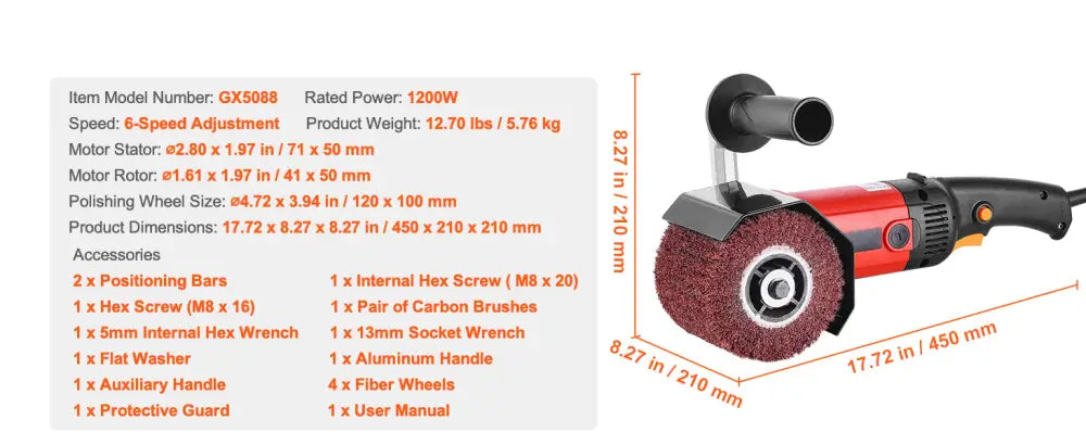 Satinatrice Métal et Bois 1300 W – 6 Vitesses - Ponceuses polisseuses et abrasifs