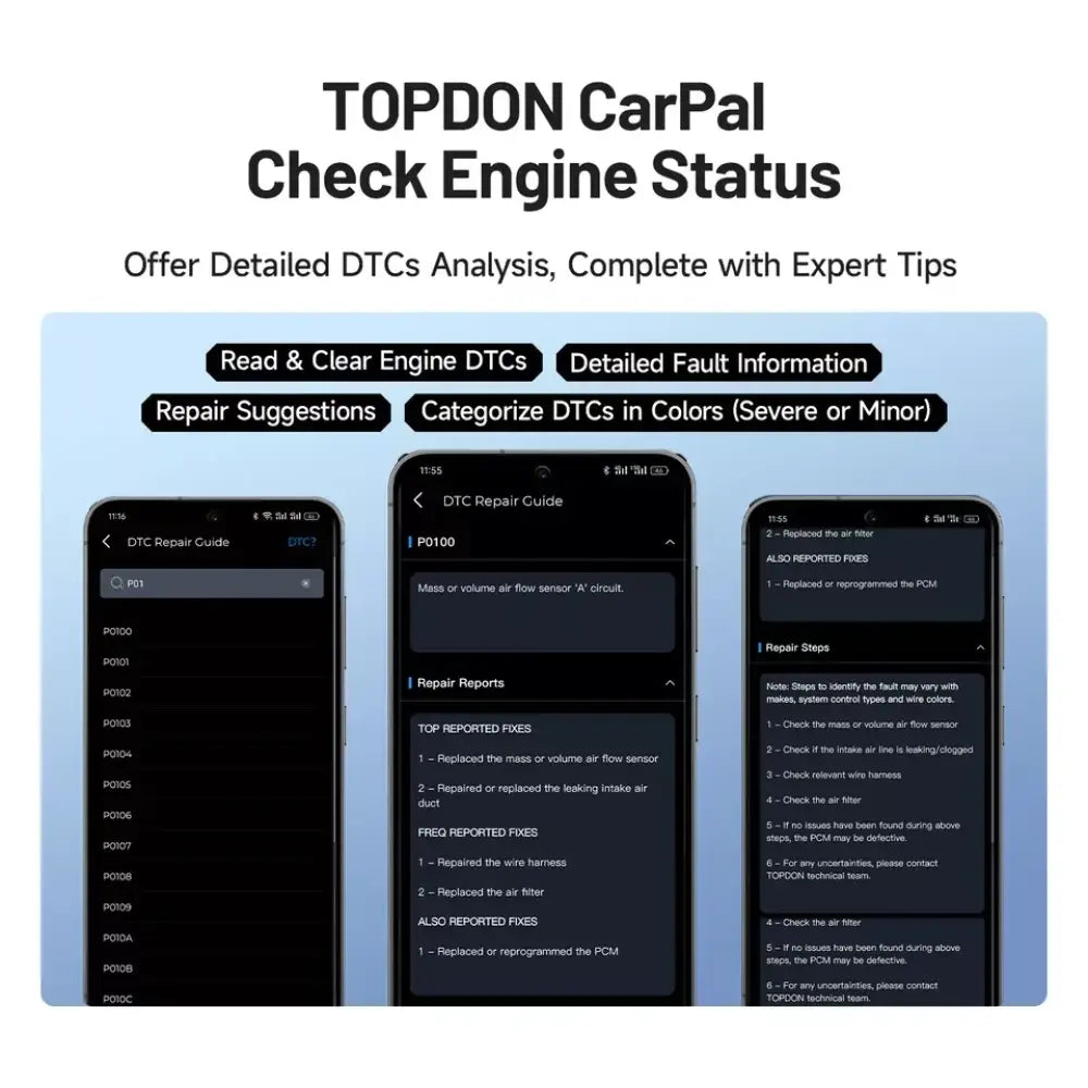 Scanner OBD2 Bluetooth TOPDON CarPal – Diagnostic Auto - CarPal / France - Diagnostic automobile