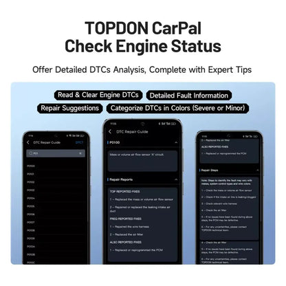 Scanner OBD2 Bluetooth TOPDON CarPal – Diagnostic Auto - CarPal / France - Diagnostic automobile