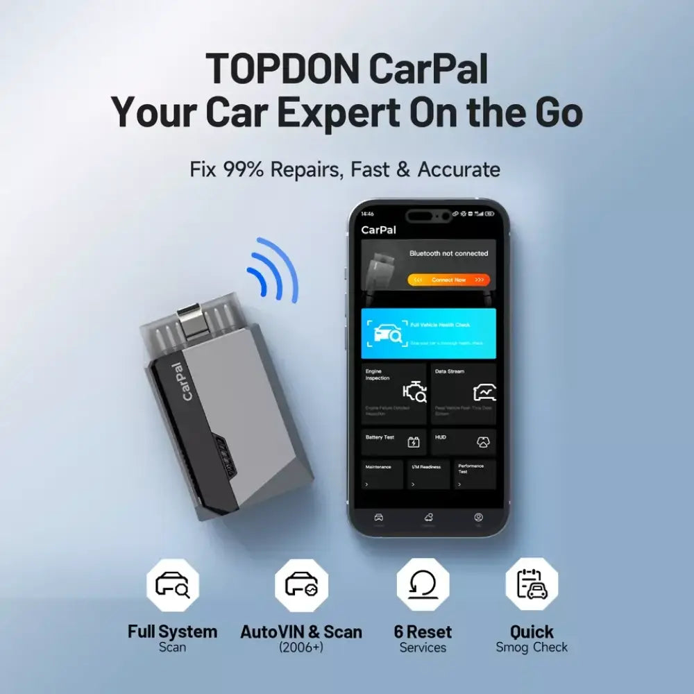 Scanner OBD2 Bluetooth TOPDON CarPal – Diagnostic Auto - CarPal / France - Diagnostic automobile