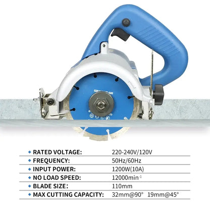 Scie à carrelage électrique 1200 W – coupe 0 à 45°