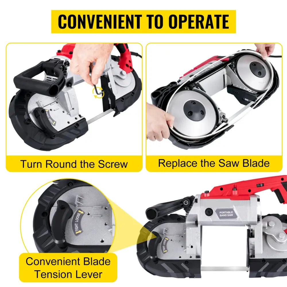 Scie à ruban portative 1100 W avec socle – 127 mm
