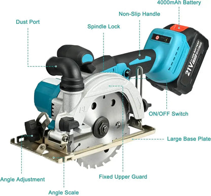 Scie circulaire sans fil 1850 W 150 mm — 2 batteries