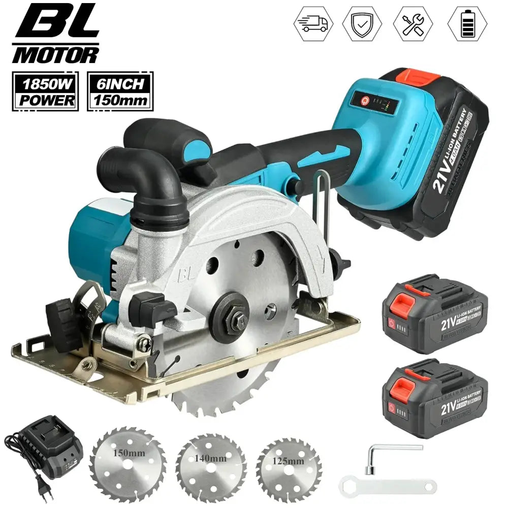 Scie circulaire sans fil 1850 W 150 mm — 2 batteries