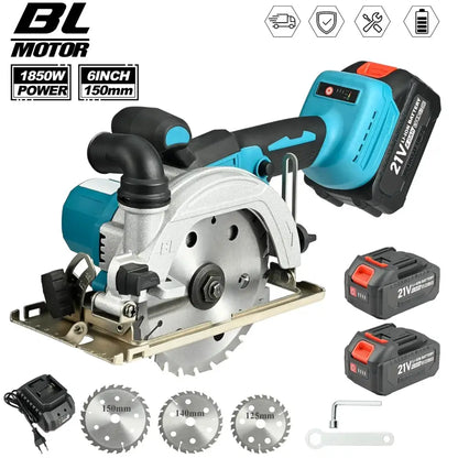 Scie circulaire sans fil 1850 W 150 mm — 2 batteries