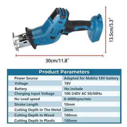 Scie sabre sans fil 18 V – coupe 100 mm 3000 coups/min - Scie sabre sans fil