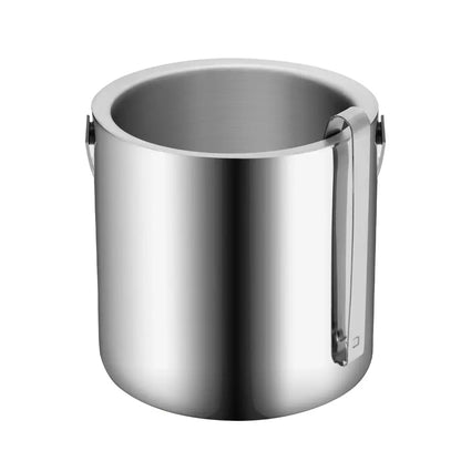 Seau à glace isolé double paroi 1,3 L avec pinces et couvercle