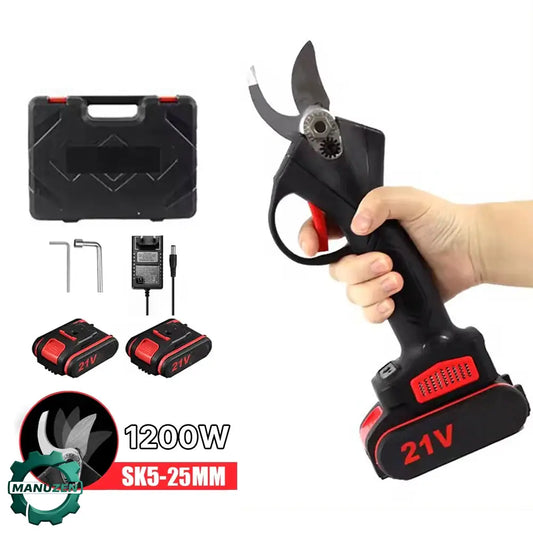 Sécateur Électrique Sans Fil 1200W 25mm - Coupe Puissante Pour Arbres Fruitiers