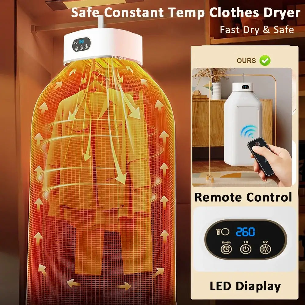 Sèche-linge électrique pliable avec télécommande – prise UE – photo produit 3