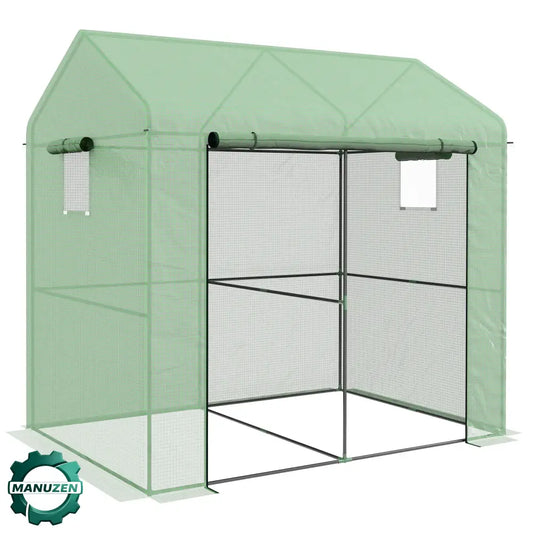 Serre de jardin avec bâche PE 200 × 140 × 200 cm – verte – variante Vert clair