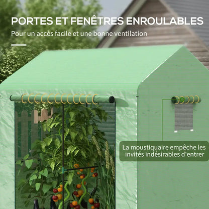 Serre de jardin avec bâche PE 200 × 140 × 200 cm – verte – photo produit 6