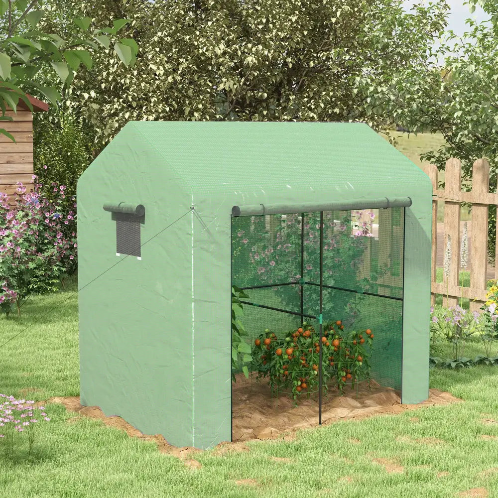Serre de jardin avec bâche PE 200 × 140 × 200 cm – verte – photo produit 2