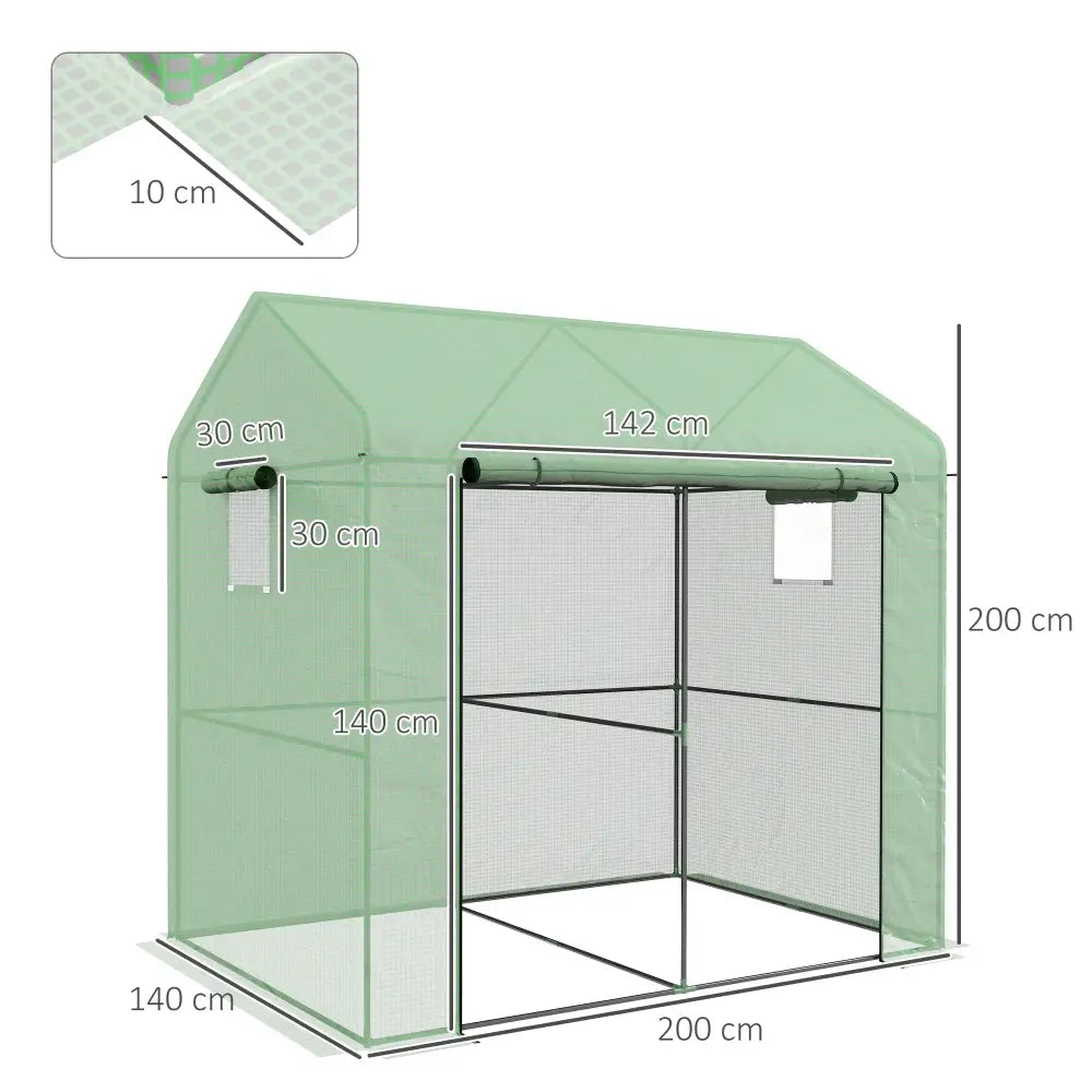 Serre de jardin avec bâche PE 200 × 140 × 200 cm – verte – photo produit 5