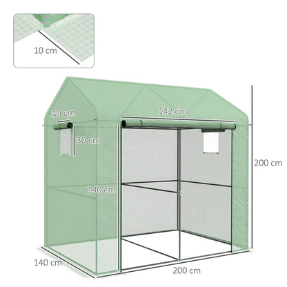 Serre de jardin avec bâche PE 200 × 140 × 200 cm – verte – photo produit 5