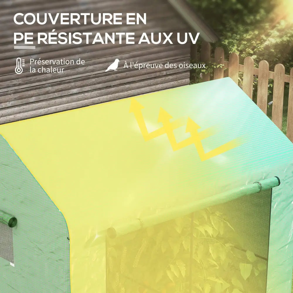 Serre de jardin avec bâche PE 200 × 140 × 200 cm – verte – photo produit 9