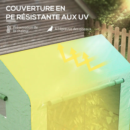 Serre de jardin avec bâche PE 200 × 140 × 200 cm – verte – photo produit 9