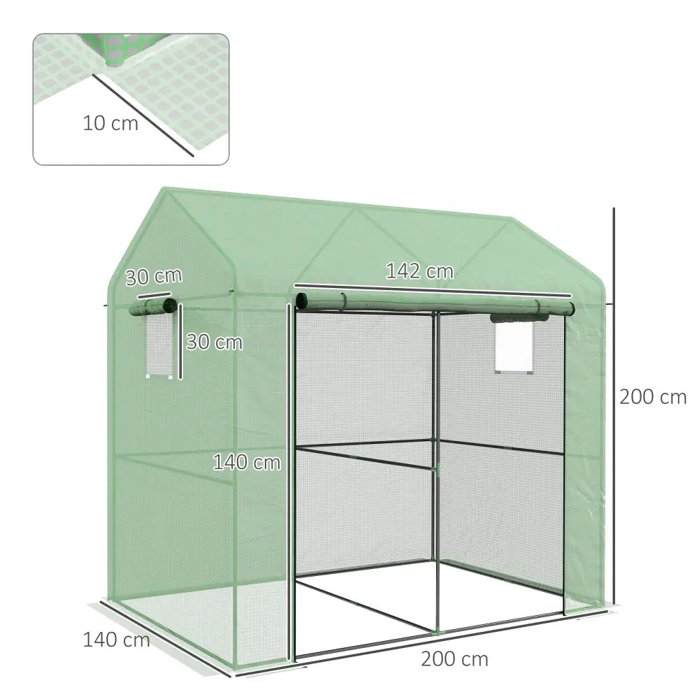 Serre de jardin avec bâche PE 200 × 140 × 200 cm – verte – photo produit 11