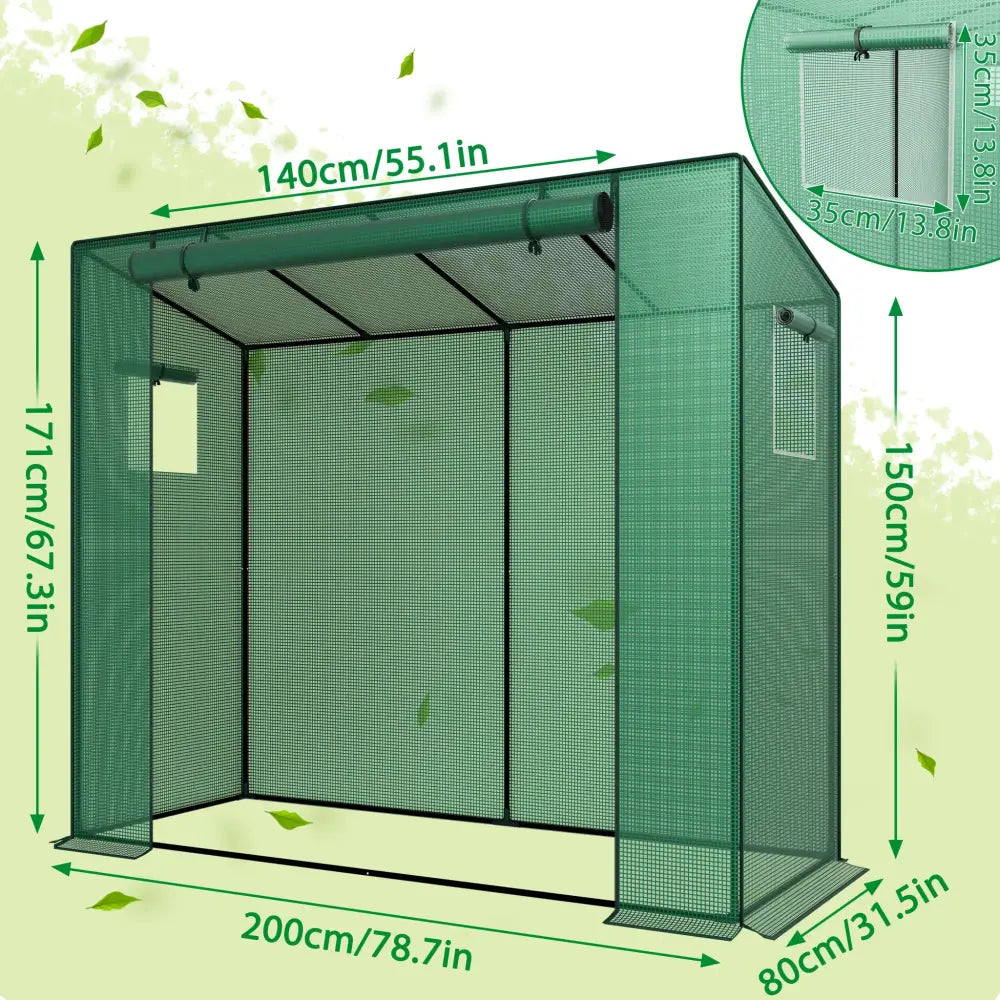 Serre tomates PE 140 g/m² – 200 × 80 × 150 cm – détail 2