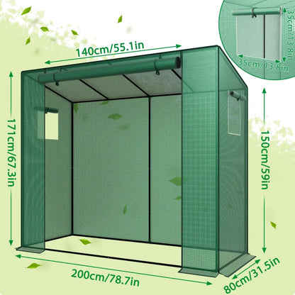Serre tomates PE 140 g/m² – 200 × 80 × 150 cm – détail 2