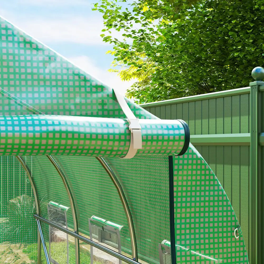 Serre Tunnel De Jardin 5,75M2 Porte Et Fenêtres Enroulables
