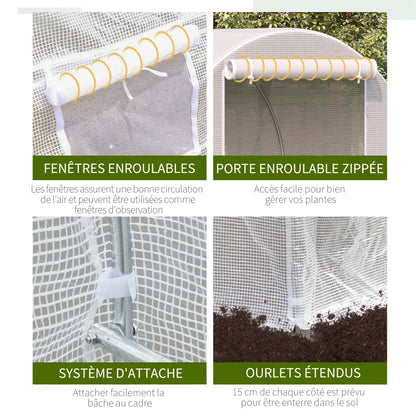 Serre tunnel 8 m² à bâche PE 140 g/m² – photo complémentaire 5