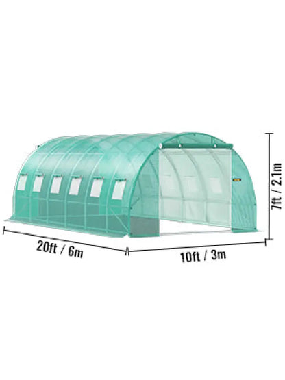 Serre Tunnel Etanche 15x7x7 à 20x10x7 Pieds 6x3x2.1 m (20x10x7 ft) Allemagne