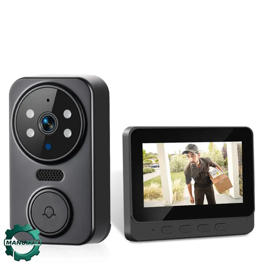Sonnette vidéo sans fil avec écran IPS 4,3 pouces – vue principale