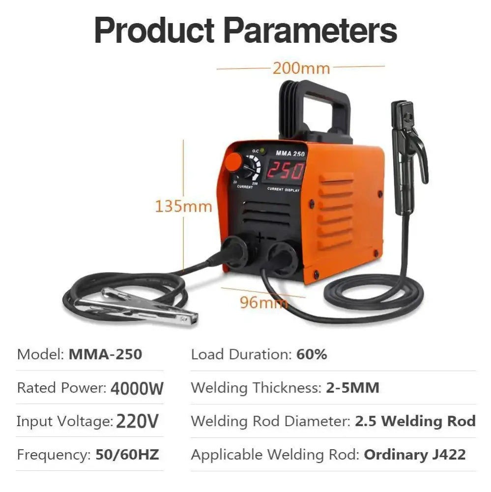 Soudeuse MMA 250A Portable Inverseur Machine de Soudage Électrique