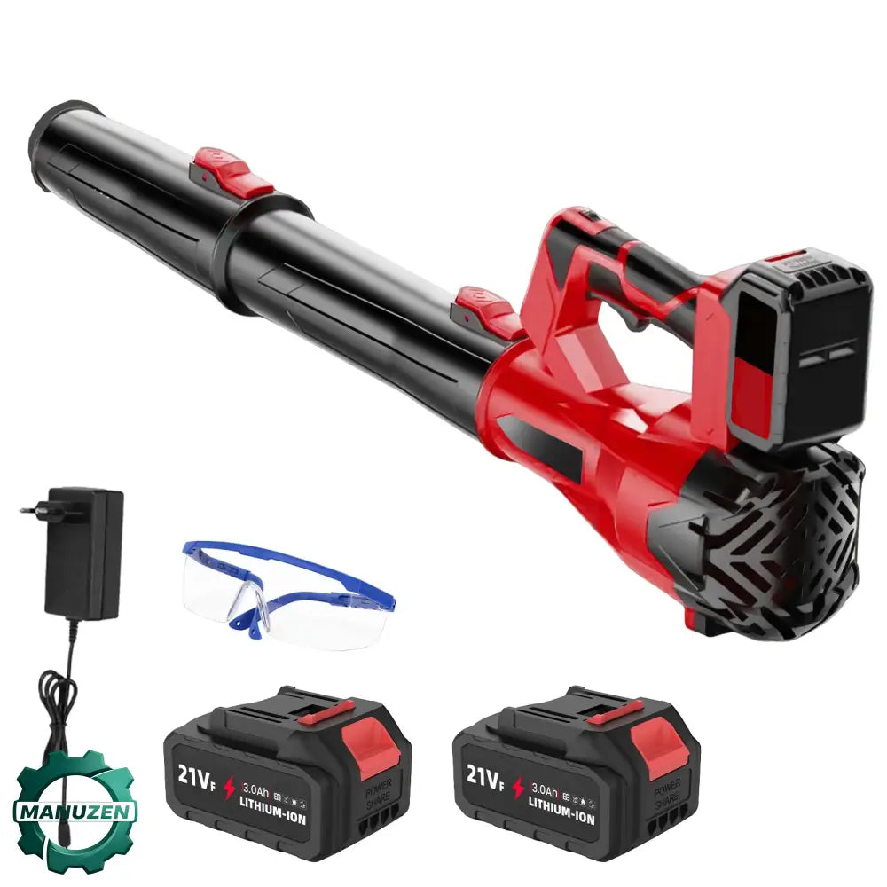 Souffleur de feuilles sans fil 21 V – 500 W, 2 batteries – Rouge – 2 batteries