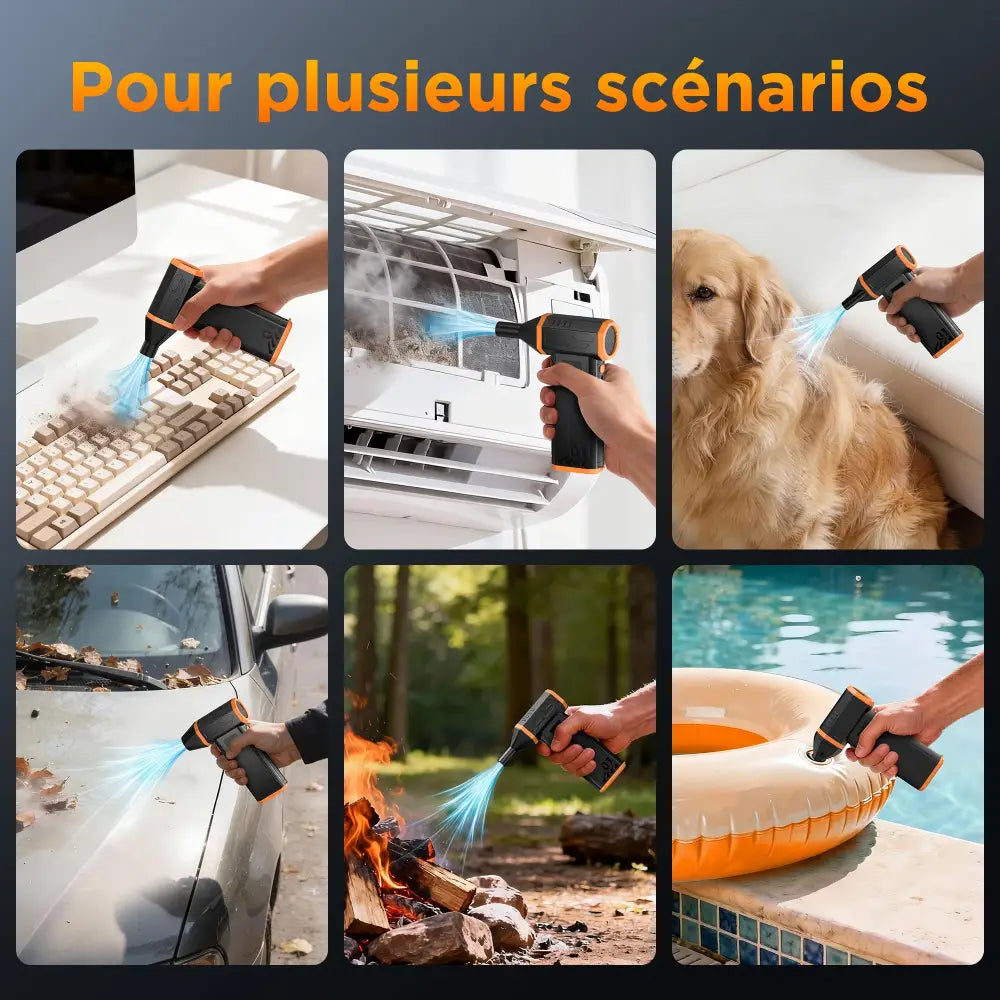 Souffleur dépoussiérant rechargeable 120 W – 3 vitesses - Noir / France - souffleur dépoussiérant rechargeable