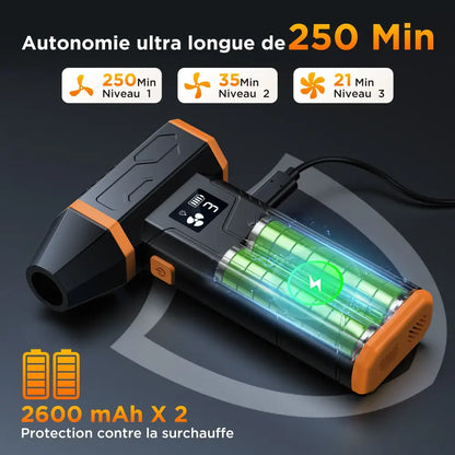 Souffleur dépoussiérant rechargeable 120 W – 3 vitesses - Noir / France - souffleur dépoussiérant rechargeable