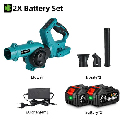 Souffleur Électrique Sans Fil 270° Rotation 3 Vitesses compatible Makita - 2 batteries / Allemagne