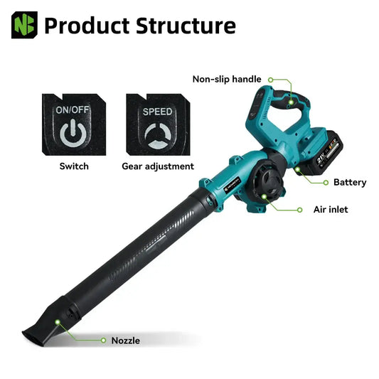 Souffleur Électrique Sans Fil 270° Rotation 3 Vitesses compatible Makita