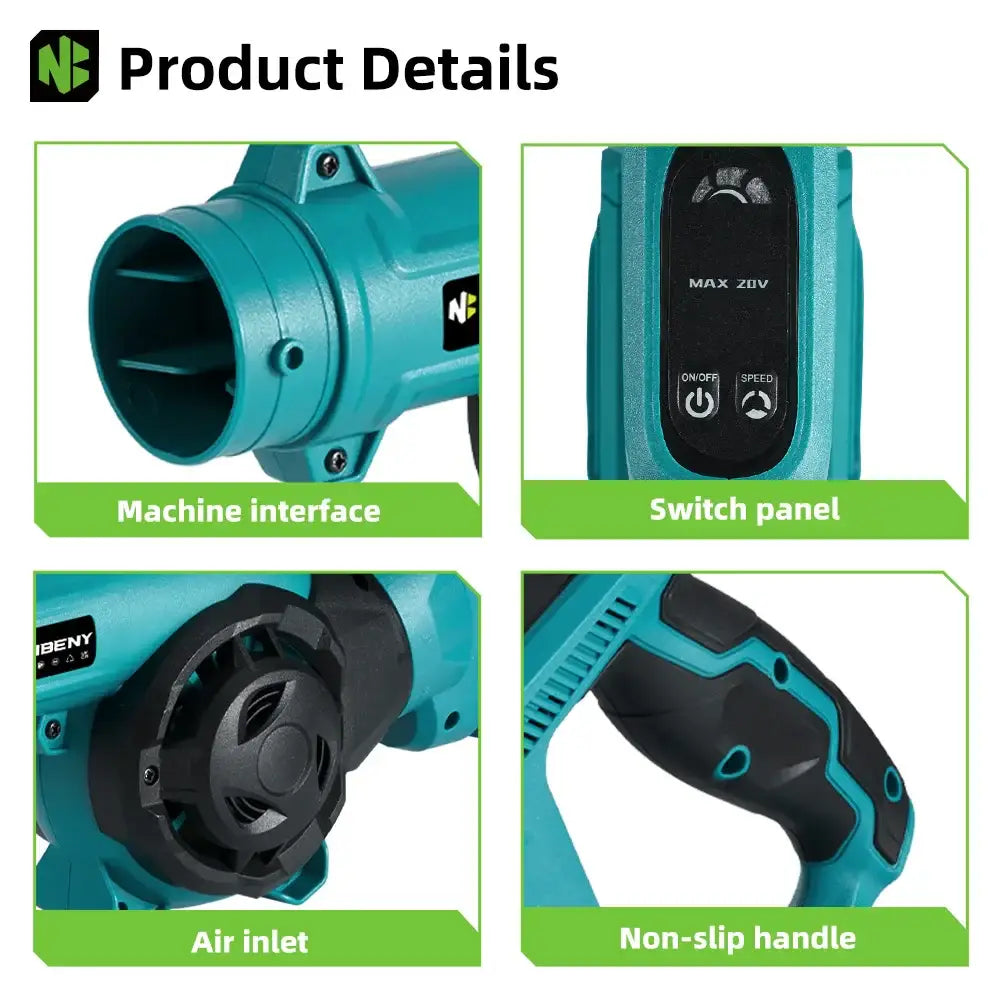 Souffleur Électrique Sans Fil 270° Rotation 3 Vitesses compatible Makita