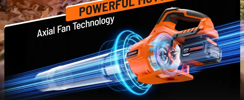 Souffleur sans fil 20 V 744 m³/h – batterie et chargeur - Orange / 1 batterie incluse / Allemagne - Souffleur sans fil