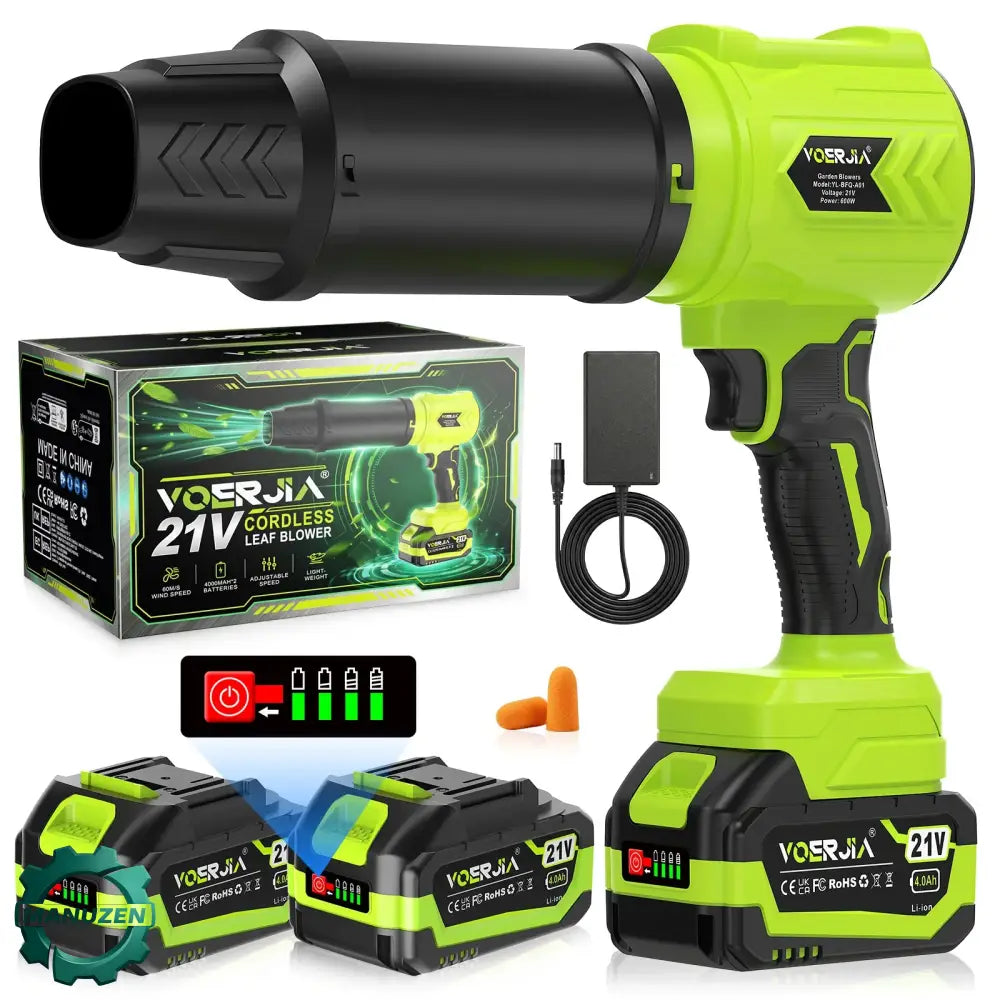 Souffleur sans fil 21 V 600 W – 2 batteries 4 Ah – Prise UE 220–240 V