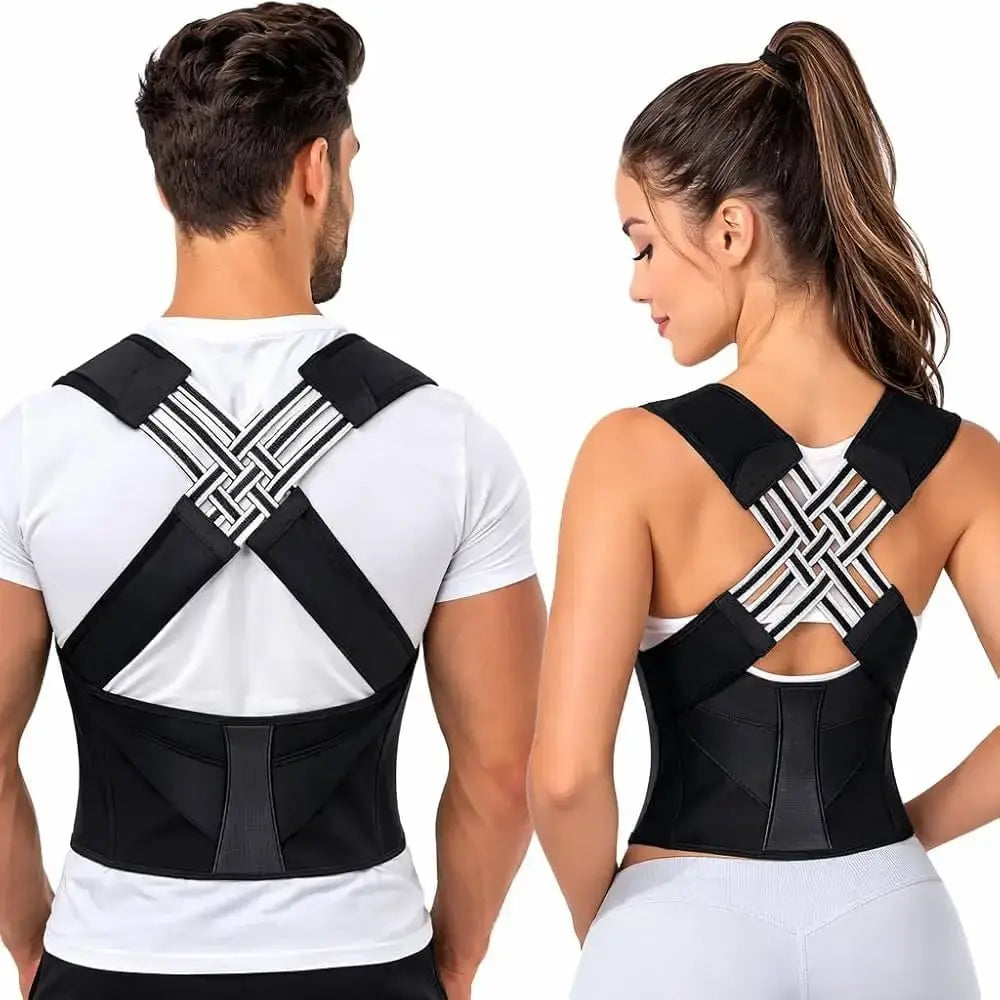 Soutien de posture réglable pour dos et épaules – noir – détail 3
