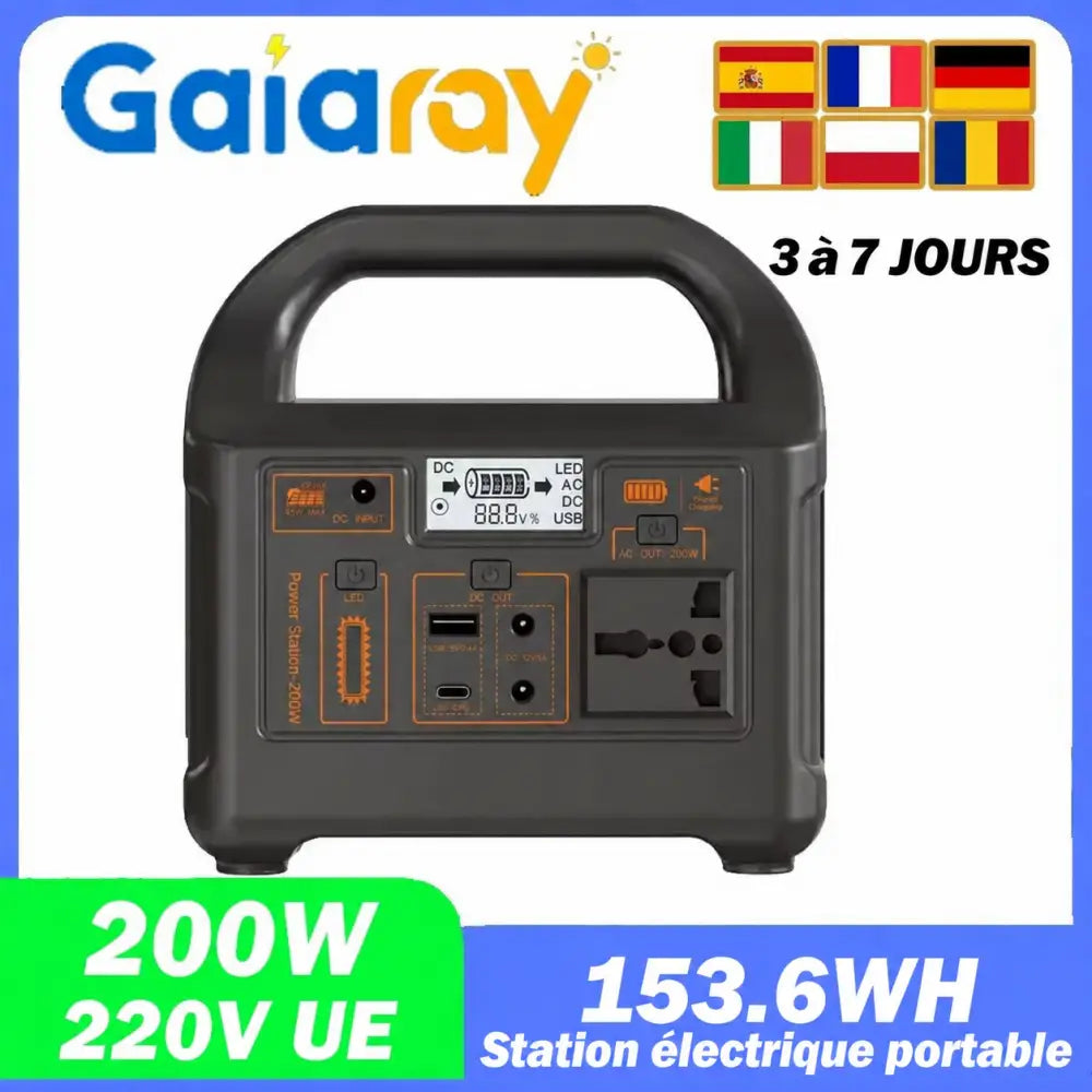 Station électrique Gaiaray 200 W – texte en français