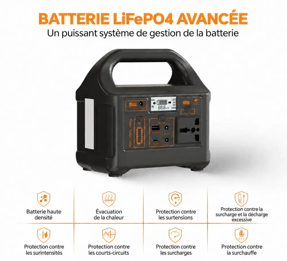 Station électrique Gaiaray 200 W – texte en français