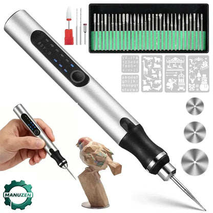 Stylo graveur électrique USB avec 37 embouts – vue principale