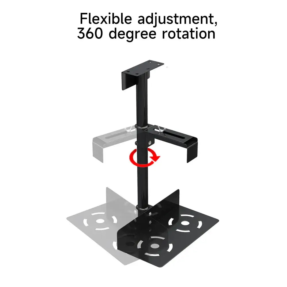 Support de boîtier PC sous bureau, rotatif à 360°